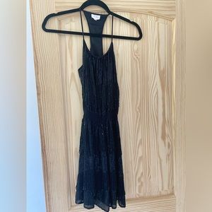 Parker black beaded mini dress